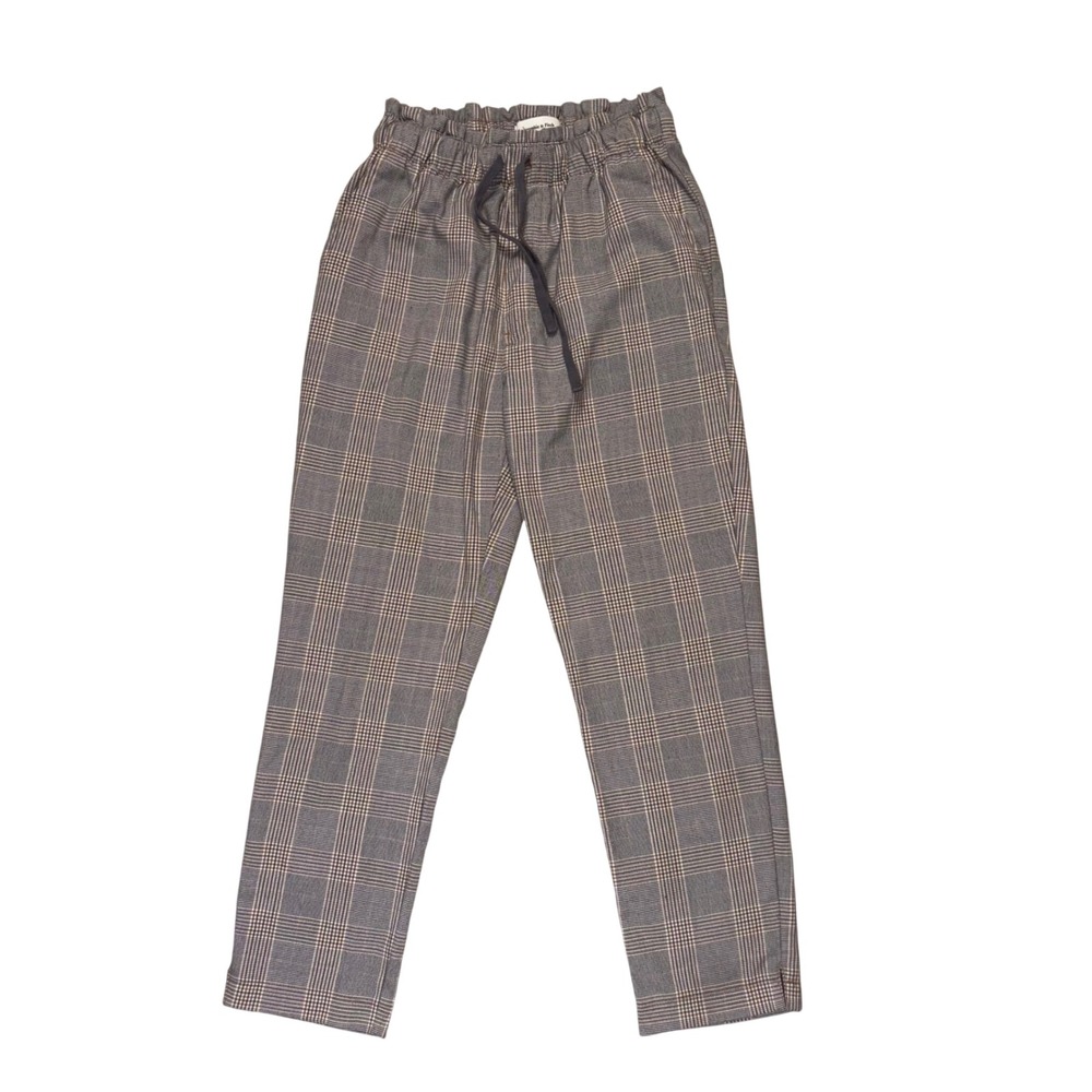 Abercrombie & Fitch Womens XS Grey Glen Plaid Ankle Pants Tapered Dark Academia